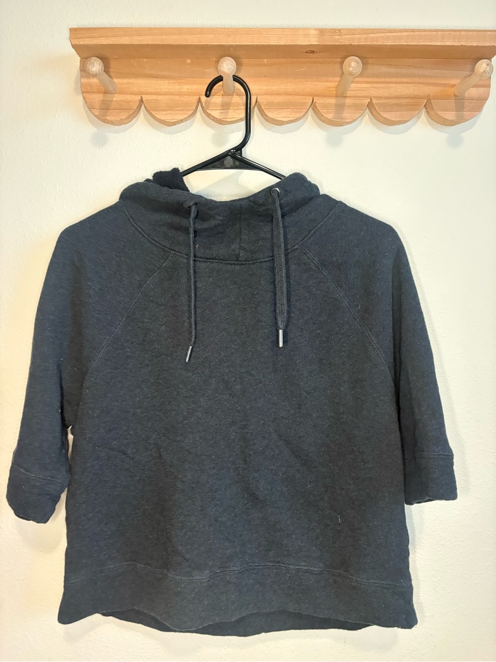Pact Charcoal Gray Funnel Neck Drawstring Sweatshirt